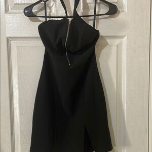 Elegant Black Halter Dress